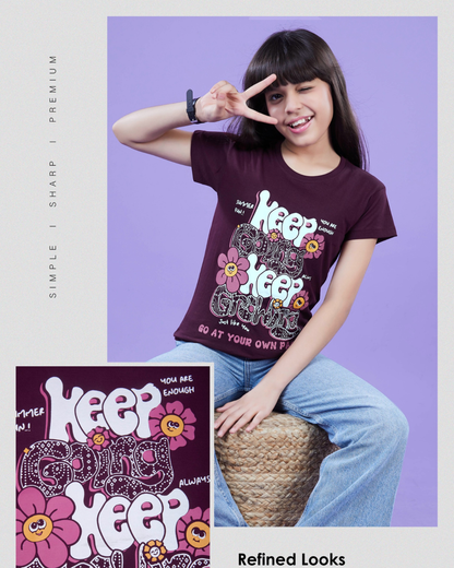 Girls Cotton Graphic T-Shirt